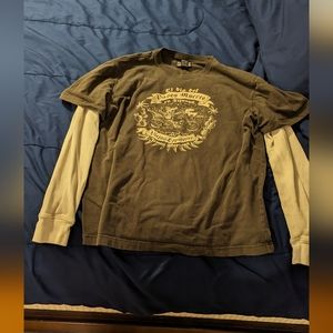 SALE size XL Y2K Lucky  brand white thermal attached a t-shirt affliction style